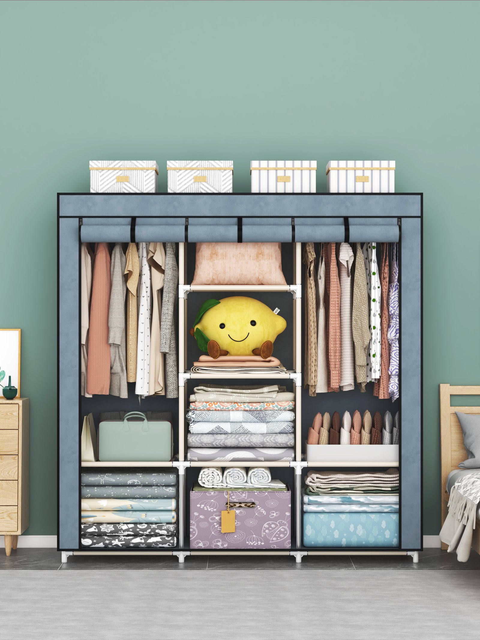 Fabric Closet With Rolling Door Home Space